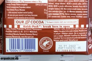 Opakowanie czekolady Ritter Sport, certyfikat Rainforest Alliance