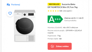 Suszarka bębnowa, stara klasa energetyczna A+++